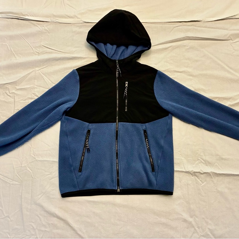 Old Navy Kids Blue and Black Fleece Jacket